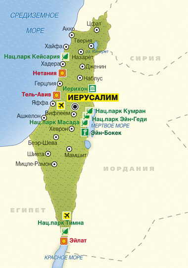 карта израиля - отдых в израиле